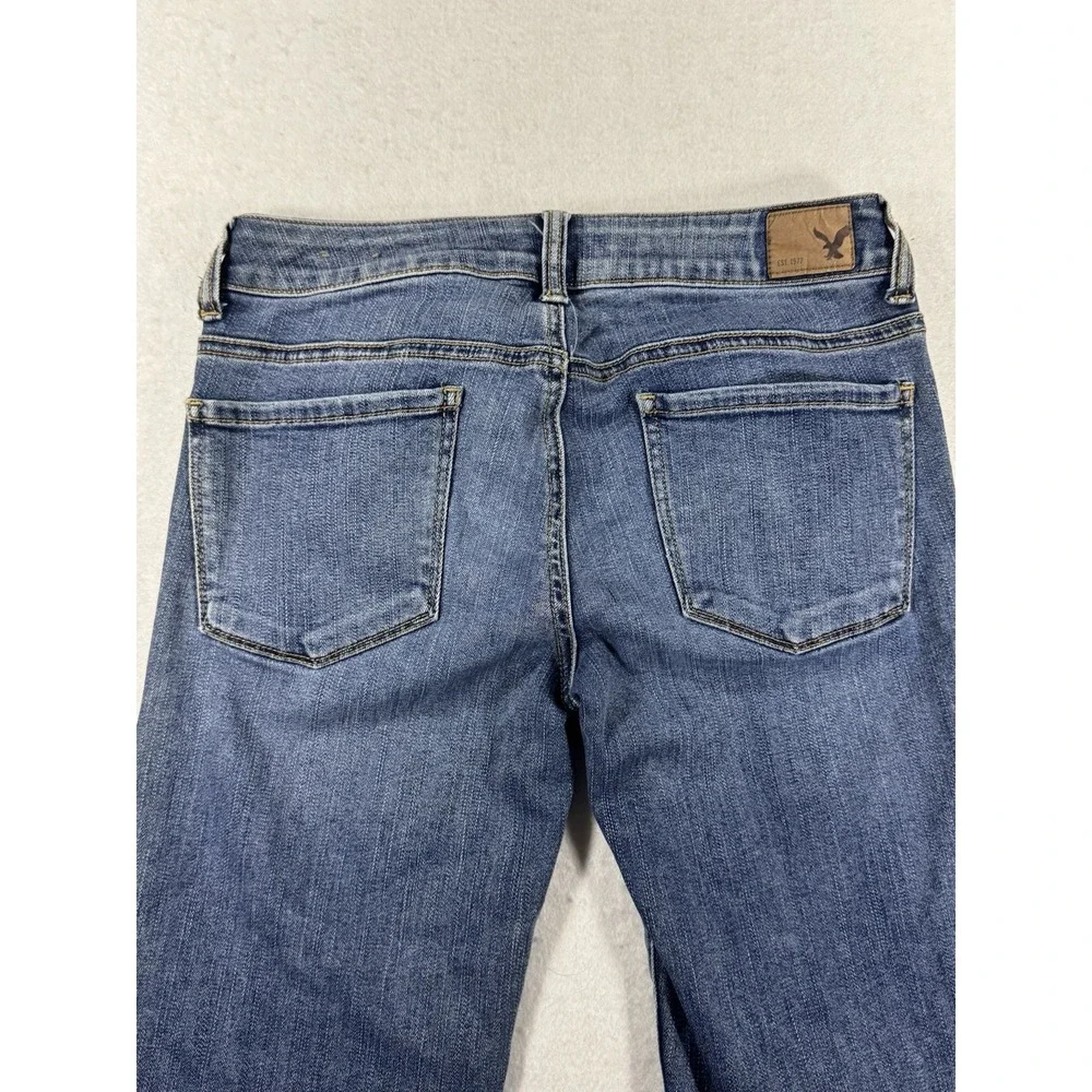American Eagle Jegging Ankle Jeans Women's Size 2 Super Stretch Moto Zipper - Picture 7 of 14